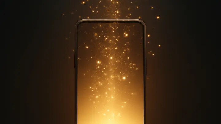 9777BE COM Modern phone with glowing screen